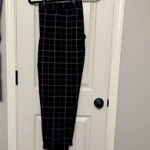 High waisted windowpane pants